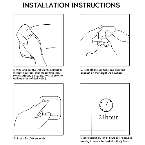 Self Adhesive Towel Holder, Stick on the Wall Hand Towel Bar for Bathroom (23cm Silver)