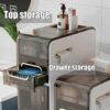 OPSREY Bathroom Storage Cabinet for Small Spaces, Storage Cabinet for Skinny Bathroom Storage Corner Floor, Slim Toilet Paper Storage Cabinet
