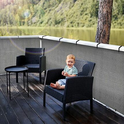 Balcony Privacy Screen Cover, 90x500cm Privacy Fence Shield UV-Proof Windbreak Net HDPE Fence Sunshade Weatherproof for Outdoor/Patio/Garden/Back