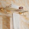 HIGOH Towel Racks, Bathroom Towel Rack Wall Mounted Towel Holder,Perforated Towel Rack,Bathroom Bathroom Rack,Coppernium-Plated Rack Hanging Towe