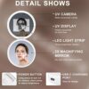 Hansong Compact Mirror with UV Camera for Sunscreen Coverage, Smart Travel Mirror for Testing Facial Sunscreen Portable Pocket Mirror Lighted Mak