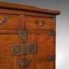Antique Raised Chest, Korean, Elm, Pear, Side Cabinet, Brass, Victorian, C.1880