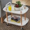 GRETD Home Three-layer Removable Dining Trolley Home Kitchen Storage Shelf Multi-function Utility Metal Cart (Color : Argento, Size : 1pcs)