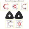 4 Pcs Multi-Tool Sanding Pads Accessories, 80mm Triangle Hook Loop Sanding Pads Replacement Mult Tool for Attaching Pads - Black