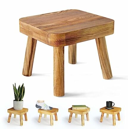 Eden Creations Small Wooden Stool, Plant Stand Indoor, Small Step Stool or Kids Stool - Ideal as a Small Side Table, Plant Table for House Plants