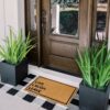 THEODORE MAGNUS Natural Coir Doormat with Non-Slip Backing - 17 x 30 - Outdoor / Indoor - Natural - Live Laugh Leave - COIR-1730-15-405