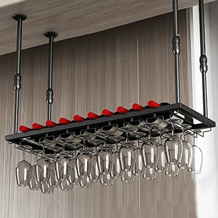 EYLINK Wine Rack Hanging Wine Glass Rack, Wine Rack Free Standing, Wine Rack Home Cookware, Dining Bar Supplies, Wall Wine Rack, For Storage Wine