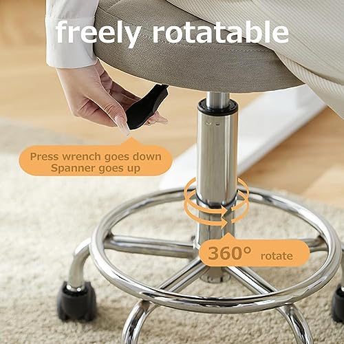 360° Swivel Barstools, Height Adjustable Counter Height Bar Chairs, with Back & Footrests & Quiet Casters, for Home Bar,Grey