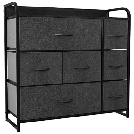 YITAHOME Chest of Drawers, Cationic Fabric 7-Drawer Storage Organizer Unit for Bedroom Living Room Closet, Sturdy Steel Frame, Easy Pull Fabric B