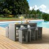 Asti All-Weather Wicker Set of Six 30" H Pub Stools with Cushions
