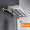 Towel Rail Towel Rack,304 Stainless Steel With Dual Row Towel Shelf For Bathroom,Wall-Mounted Storage Rail Holder Rack(60cm Long)
