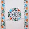 Gifts And Artefacts 24 x 48 Inches White Marble Rectangle Shape Dining Table Top Floral Pattern Inlay Work Kitchen Table for Home Furniture Decor