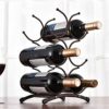 ZYZMH Wine Rack Metal Freestanding Kitchen Storage Stand Wine Cabinet Grape Wine Shelf Display Bar