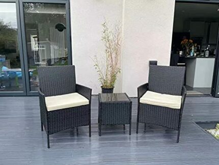 New Luxury 3 Piece Rattan Garden Furniture