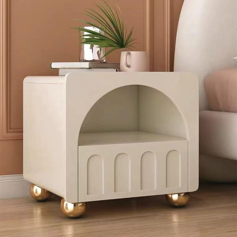 JYDQM Cream-style French Bedside Table Designer Room Locker Small Bedside Cabinet