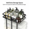 AIRUJIA Towel Rack Wall Mounted, Towel Racks For Bathroom, Bathroom Towel Storage Rail Rack,Black Towel Rail, Bathroom Towel Holder, Bathroom Sto