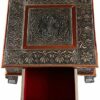 AA Shopers 12"x12" Oxidised Copper Bajot Low Table Bajath Chowkie Coffee Wedding Puja Camping Table with Drawer Storage