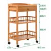 SLNFXC Removable Dining Cart 3-tier Dining Cart Small Living Room Cart Kitchen Storage Rack (Color : Argento, Size : 81CM*53CM)