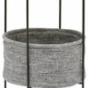 Amazon Brand - Rivet Meeks Storage Basket End/Side Table, 42.4 x 59.9 x 42.4 cm, MDF with Walnut Veneer/Metal Frame/Grey Fabric