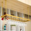 KEppd Wine Rack Wall Mounted - Ceiling Mounted Hanging Wine Bottle Holder, Hanging Wine Bottle Holder Metal, Shelf Champagne Glass Rack, Bar Home