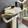 HIGOH Towel Rack Bathroom Accessories Towel Holder, Towel Shelf, Towel Rack, Stainless Steel Brushed Bathroom Hardware Bathroom Hardware