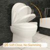 D-Shape Toilet Seat with Mute or Slow-Close Toilet Seat Cover Quick-Release for Easy Cleaning Plastic Material Durable Seat Easy Top or Blind Hol