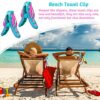 2 Pcs Flip Flop Beach Towel Clips, Portable Towel Holder Clips, Clothes Pegs Beach Chair Towel Clip, Secure Clips for Beach Chairs Deck Patio Poo