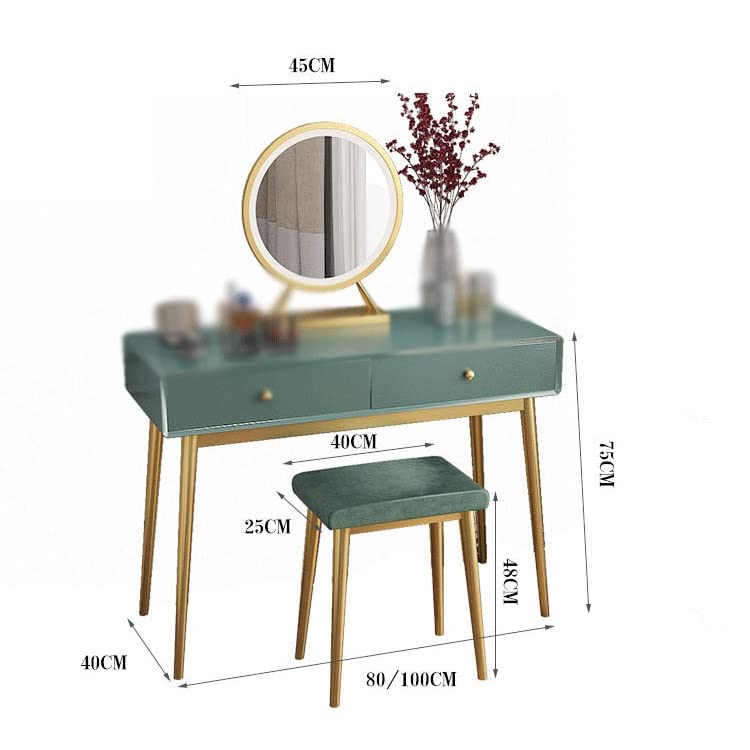 JYDQM Dressing Table Sets Combined Small Wedding Room Mini Dressing Table Iron Dressing Table (Color : D, Size : 80cm)