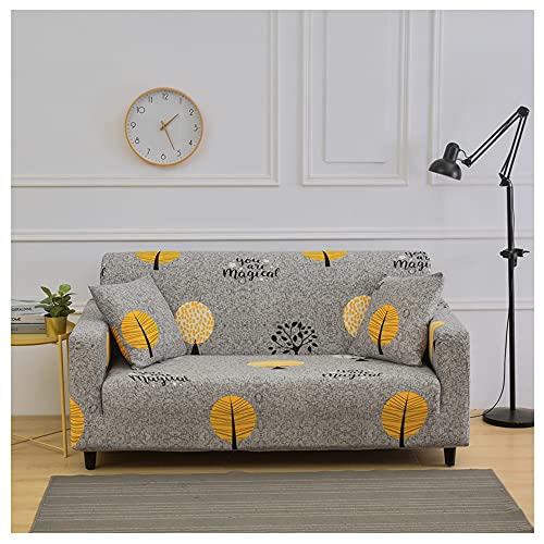 Hggzeg Sofa Cover, High Stretch Elastic Fabric 1 2 3 Seater Sofa Slipcover Chair Printed Couch Cover Non Slip Furniture Protector Cover, Machine