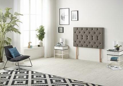 Somnior Beds Bed Centre Premier Small Single 82cm Tweed Coffee Headboard With Wooden Struts