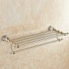 HIGOH Towel Racks, Bathroom Towel Rack Wall Mounted Towel Holder,Crystal Plated Towel Rack,Bathroom Hardware Towel Holder,Bathroom Shelf with Tow