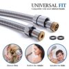 Sprincl Home 1.75m Shower Hose Pipe (69") - High-Performance Stainless Steel Anti-Kink with 2 Washers & Teflon Tape, Universal Fit - Chrome