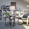 Lantaly Wood Grain Look Round Nesting Coffee Tables Side Tables Accent End Tables Sofa Tables Nightstands Furniture Set of 3 for Home Office Livi