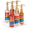 Acrylic Bottle Holder | Wine Display Riser | 6 Bottles, 2 Tier Rack | Bar Counter-Top Display Stand | Wine Rack Holder for Kitchen, Pantry, Fridg