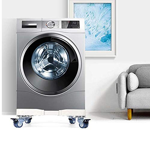JJZXD Movable Refrigerator Floor Trolley Fridge Stand Washing Machine Holder 4 Strong Feet Mobile Stand with Brake Wheel 500kg