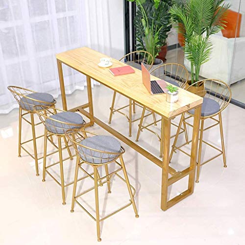 DINGZZ Bar Stool chairs High Chair Simple Wrought Iron Bar Chair Gold Stool Dining Chair Nordic Pub Accessories Leisure