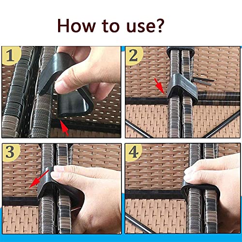 BDHI 12pcs Rattan Furniture Clips Outdoor Patio Wicker Furniture Alignment Clips Plastic Rattan Sofa Clips for Garden Outdoor Couch Patio Furnitu