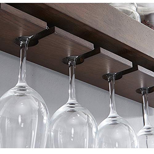 Wall Mount The Wine Glass Hanging Rack Kitchen or dininghanging Wine Shelf Timber Frame Walnut color23.6x10.6x4.7inches Decorative wine rack