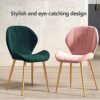dining chair Kitchen Chair Velvet Seat and Backrest Sturdy Metal Legs for Kitchen/Dining Room/Lounge (Color : C, Size : Golden feet)