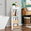 Bathroom Storage Cabinet,Laundry Room Cabinets with 1 Open Compartments and 2 Tier Shelf with Doors, Multifunctional Floor Cabinet for Home Offic