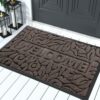 Yimobra Welcome Front Door Mat Outdoor, Heavy Duty Durable Non Slip Doormats, Rubber Backing, Low-Profile Entrance Rugs, Absorbent Resist Dirt, E