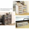 CSUNNY Plastic Integrated Shoe Shoe Box Storage Box Transparent Drawer Shoe Cabinet Multi layered Shoe Frame Home Furnishing Storage,Black,6