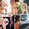 Bozaap Makeup Mirror with Suction Cup,360 Degree Swivel Flexible Gooseneck 10X Magnifying Mirror with LED Light,Vanity Mirror for Bathroom Dressi