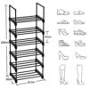 YIHATA 6-Tier Shoe Rack, 2 Pcs Metal Shoe Storage Organiser, Space-Saving Slim Adjustable Shoe Shelf for Closet, Entryway, Living Room, Bedroom,1