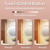 WITFAMILY Countertop Vanity Mirror， 8'' Rechargeable 1x/10x Magnifying Mirror with Lights，3 Color and Brightness Adjustable, Touch Control 360° R