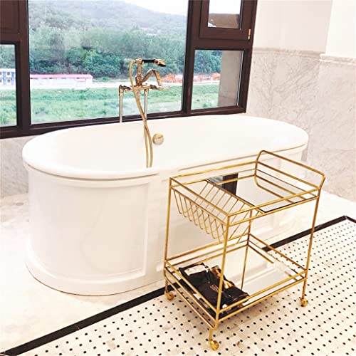 JYDQM Kitchen IslandsFurniture Mobile Table Wine Dining Car Designer Golden Glass Storage Trolley (Color : D, Size : 1pcs)