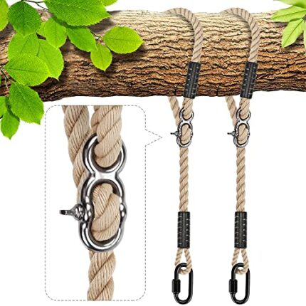 BeneLabel Tree Swing Ropes, Tree Hanging Swing Hammock Tree Swings Hanging Straps, Adjustable Extendable, for Outdoor Swings Hammock Playground S