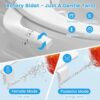 BYRISON Bidet Attachment for Toilet UK, Ultra-Slim Bidet with Dual Nozzle (Feminine/Posterior Wash),WC Toilet Seat Bidet with Brass Inlet and Met