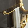 Towel Bar Brushed Gold Towel Rail Space Aluminum bathroom towel rack Wall Mounted Towel Holder Double Rod Storage Rack for Bathroom, Kitchen, Toi