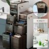 CIADAZ Toilet Paper Storage Stand, Multi-Purpose Storage Cabinet Unit for Small Space, Slim Bathroom Storage Cabinet with 3 Drawers - No Installa